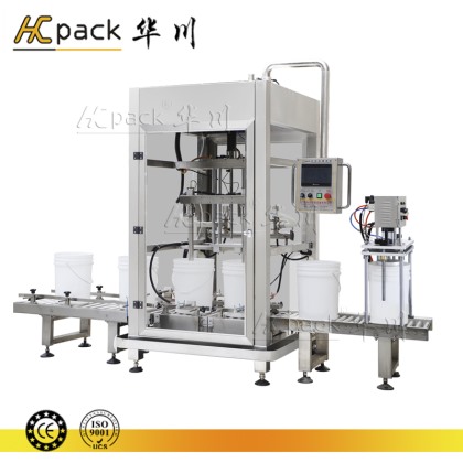 大桶包裝稱重式（shì）灌裝壓蓋生產線